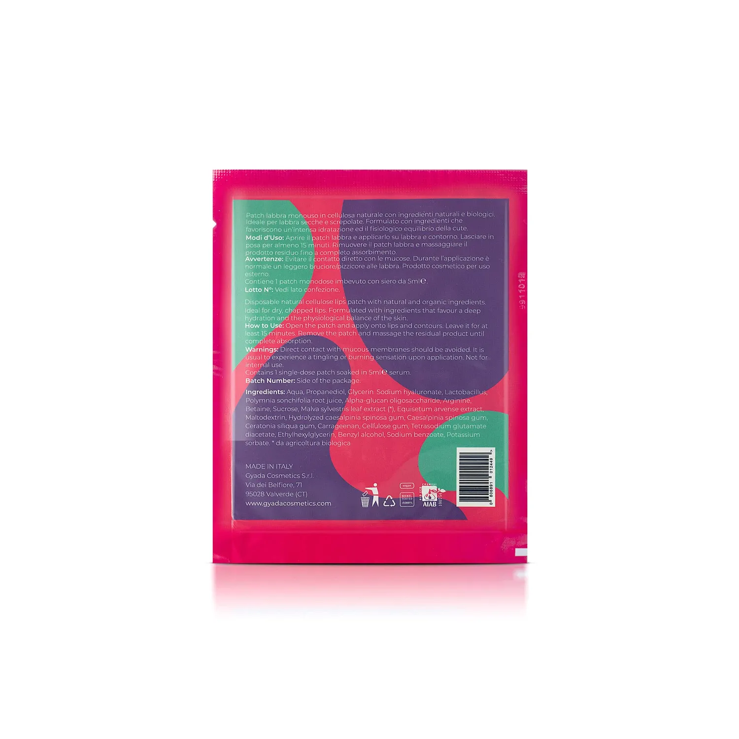 Gyada Cosmetics patch labbra 5ml idratante x2