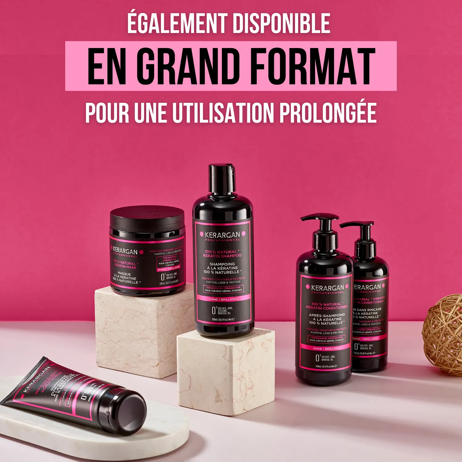 Kerargan Cheratina Kit Capelli Shampoo Balsamo Maschera 800 ml