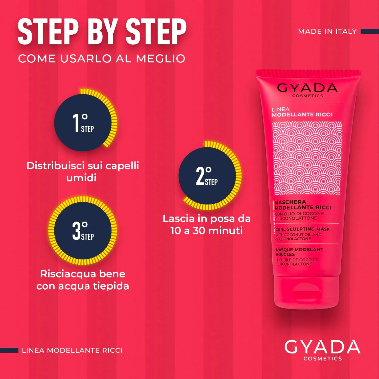 Gyada Linea Modellante Ricci maschera idratante 200 ml anticrespo