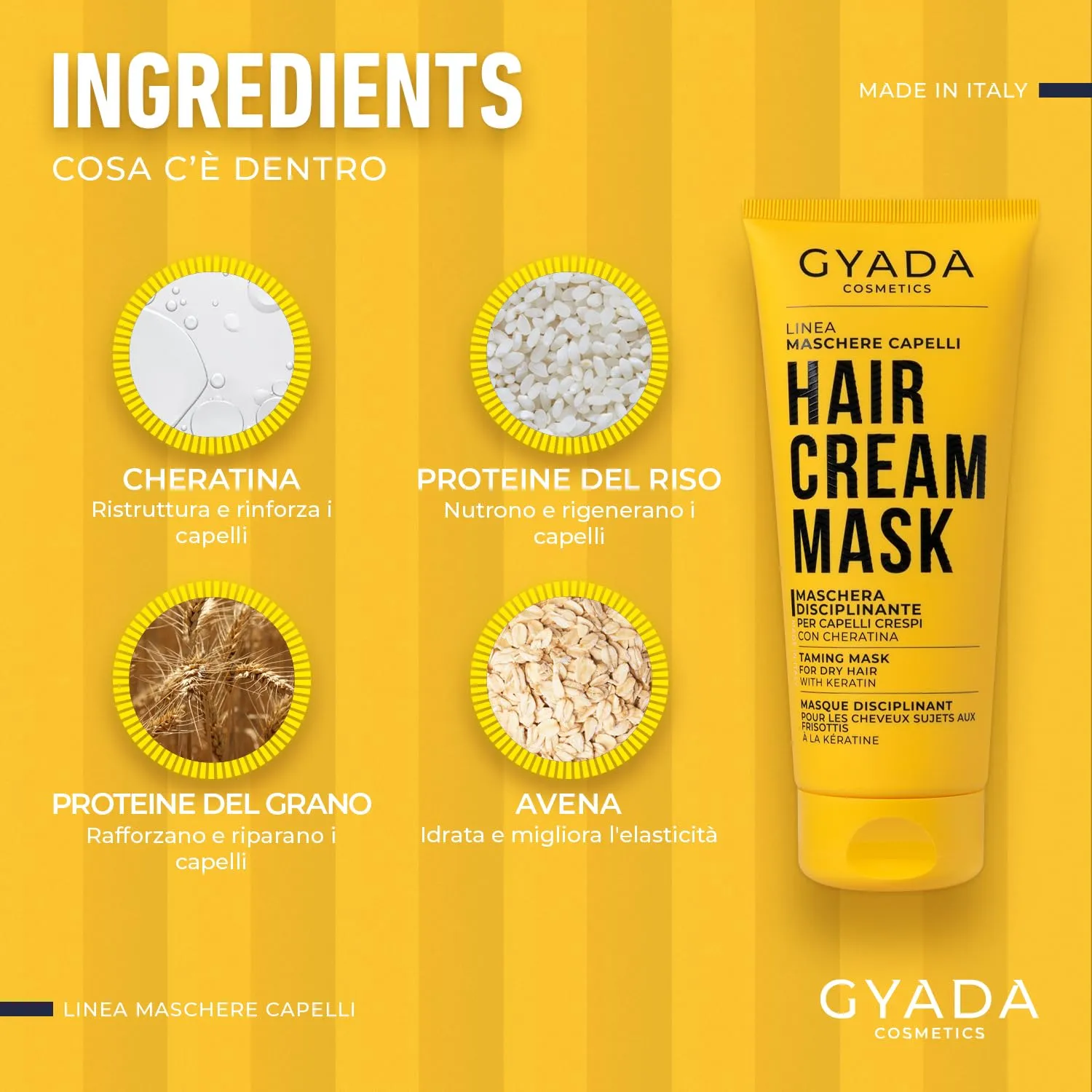 Gyada maschera capelli disciplinante 200 ml avena cheratina