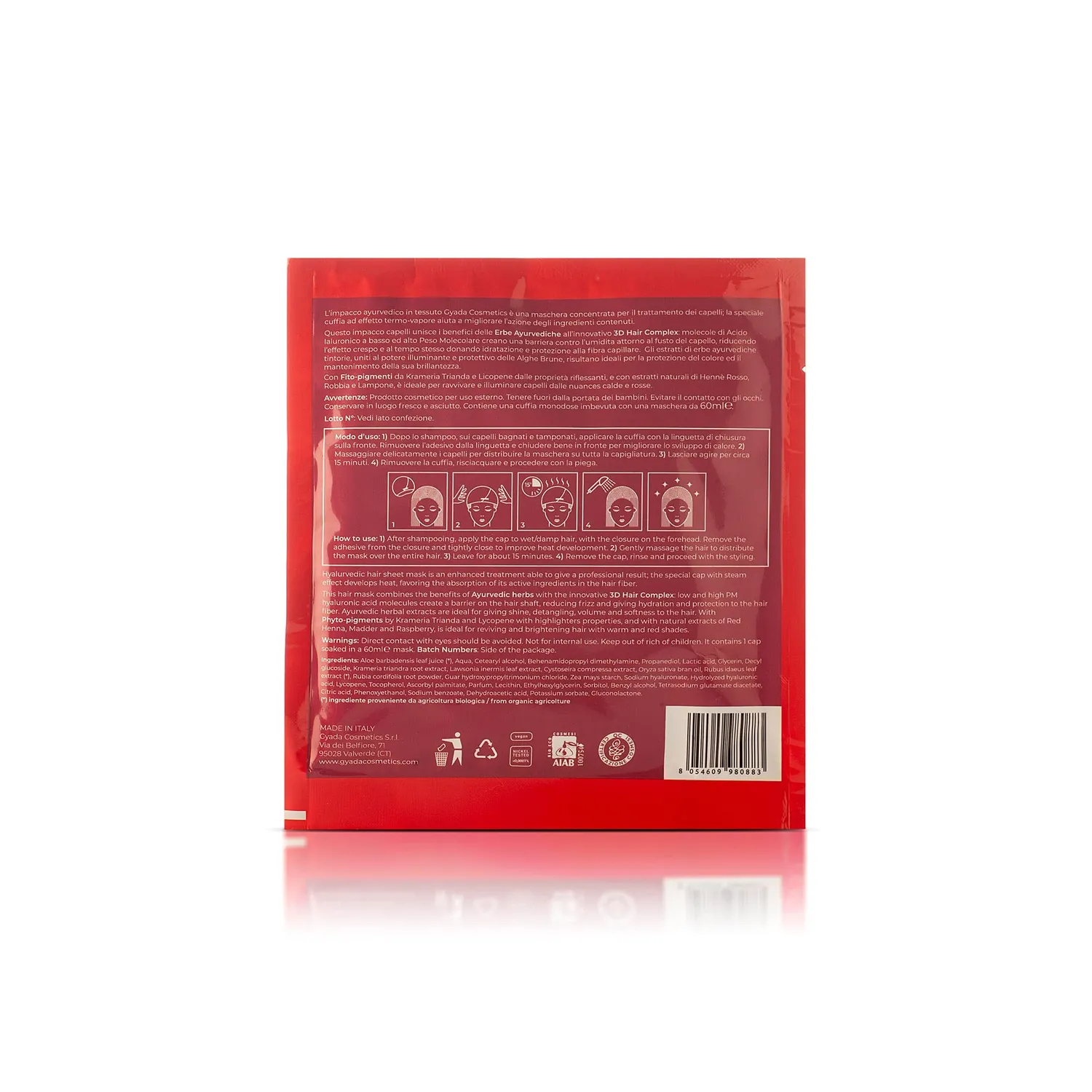 Gyada Hyalurvedic Red Hair maschera cuffia 60 ml capelli rossi