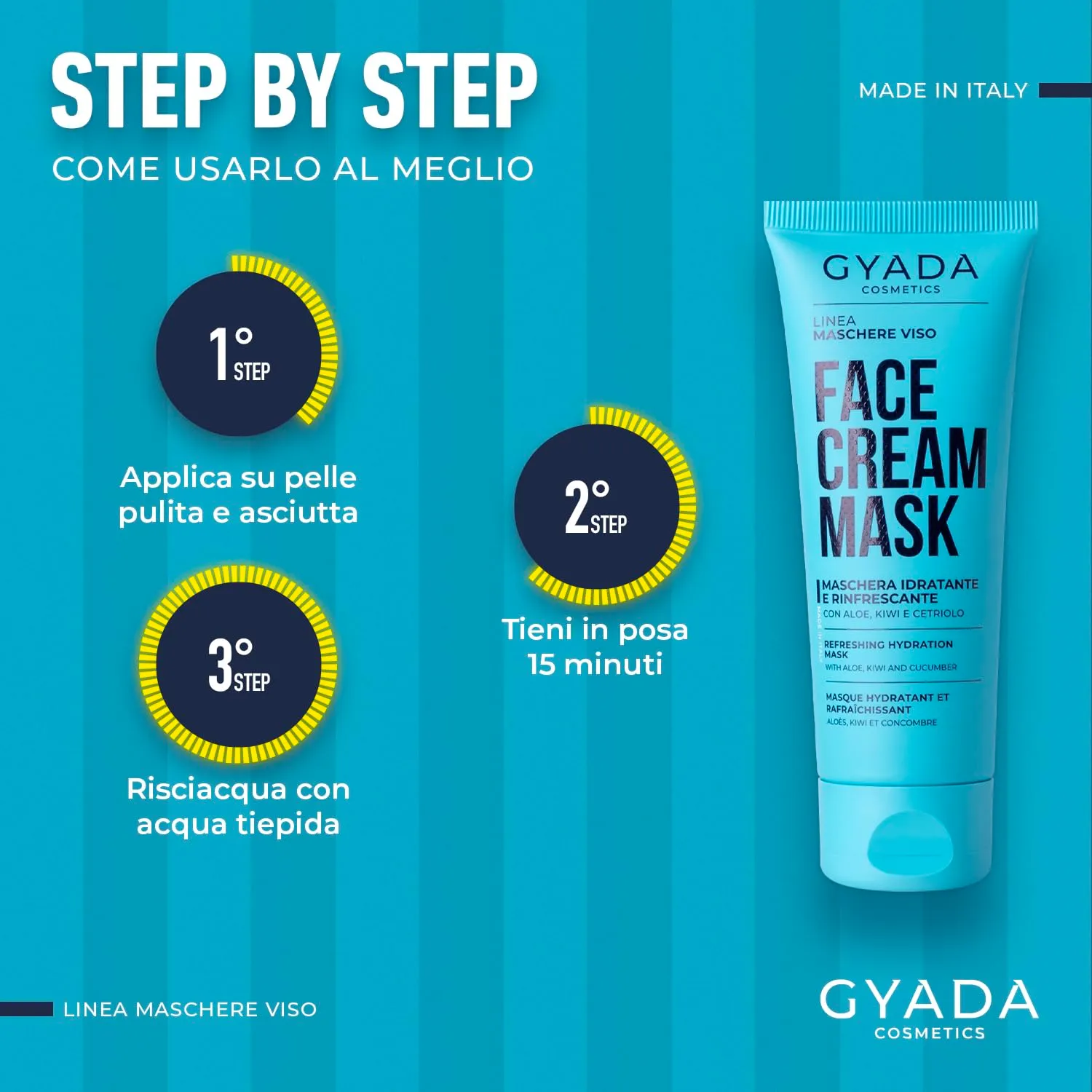 Gyada Cosmetics Maschera Viso Crema Idratante 75 ml Acido Ialuronico