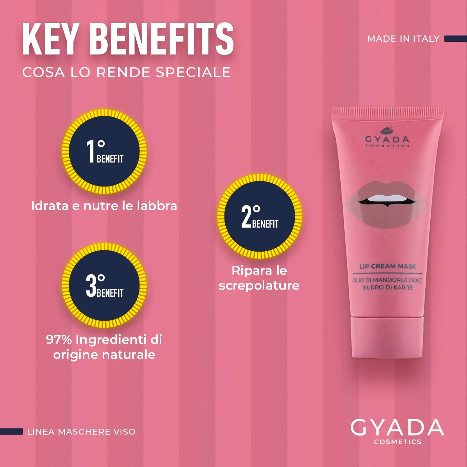 Gyada Cosmetics Lip Cream Mask Maschera Labbra 20 ml karitè