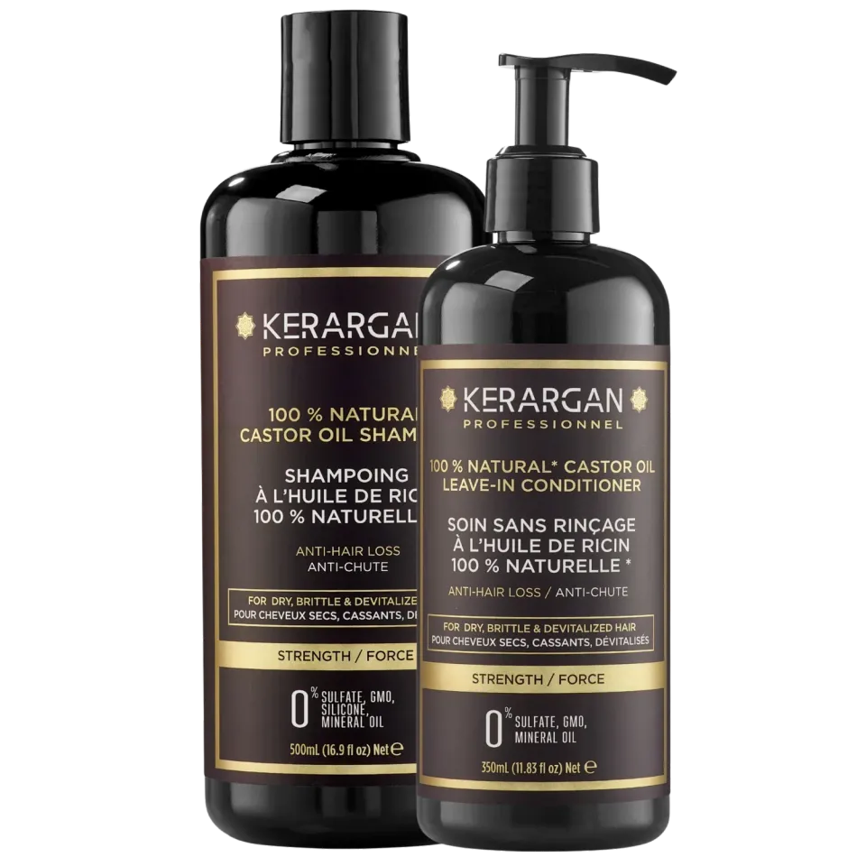 Kerargan Ricin Kit Shampoo Leave-in 850 ml Olio Ricino