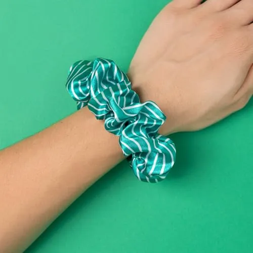 Gyada Cosmetics Green Stripes Scrunchie Elastico Raso Verde