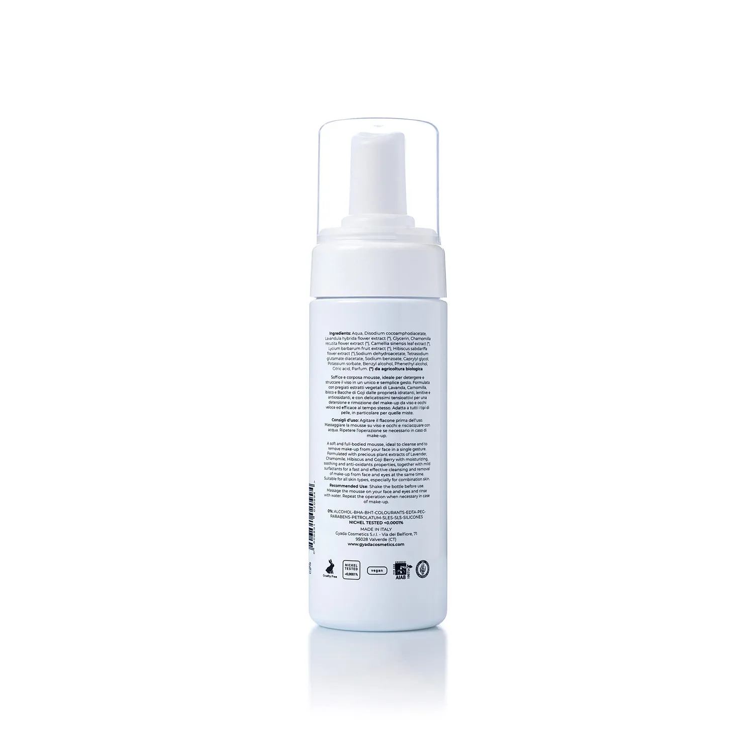 Gyada Cosmetics Daily Mousse Detergente Struccante 150 ml Pelli Miste