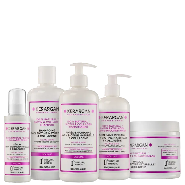 Kerargan Biotina Collagene kit capelli 5 pezzi 1950 ml volumizzante
