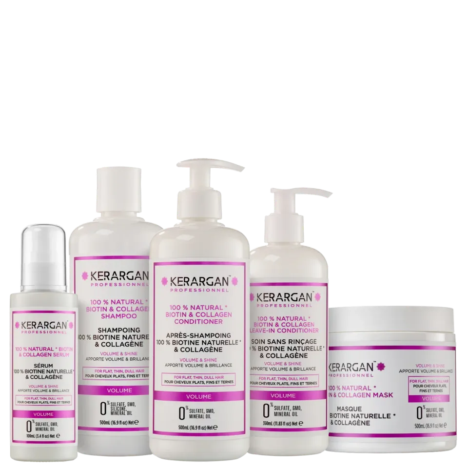Kerargan Biotina Collagene kit capelli 5 pezzi 1950 ml volumizzante