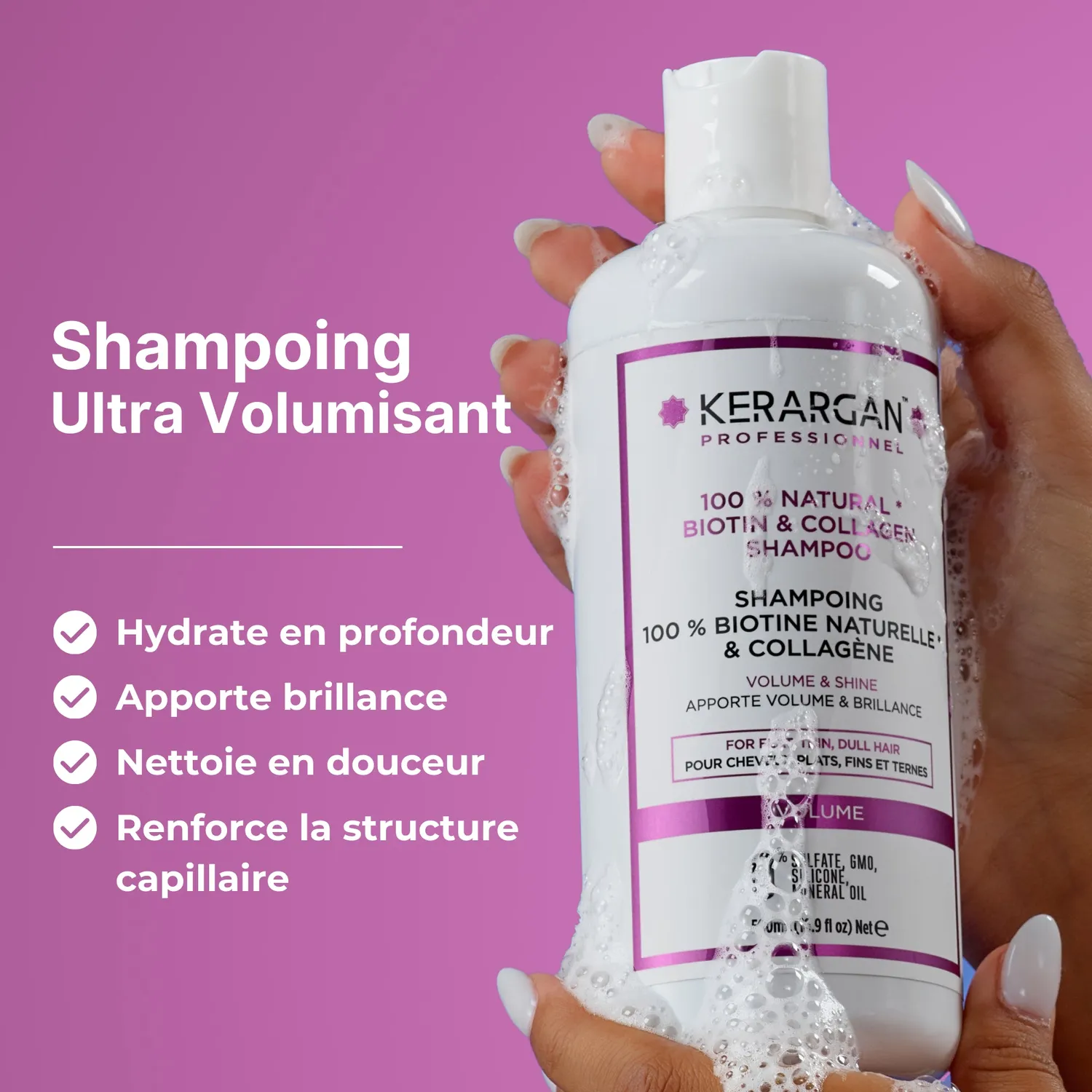 Kerargan Biotina Collagene Shampoo volume 500ml capelli fini