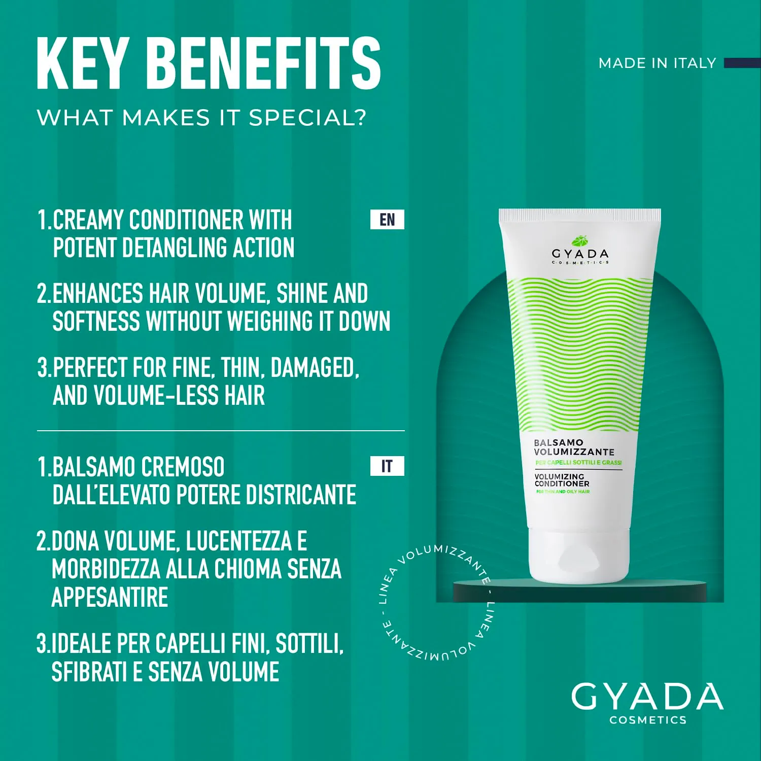 Gyada Volumizzante Balsamo Capelli Sottili 200 ml Aloe
