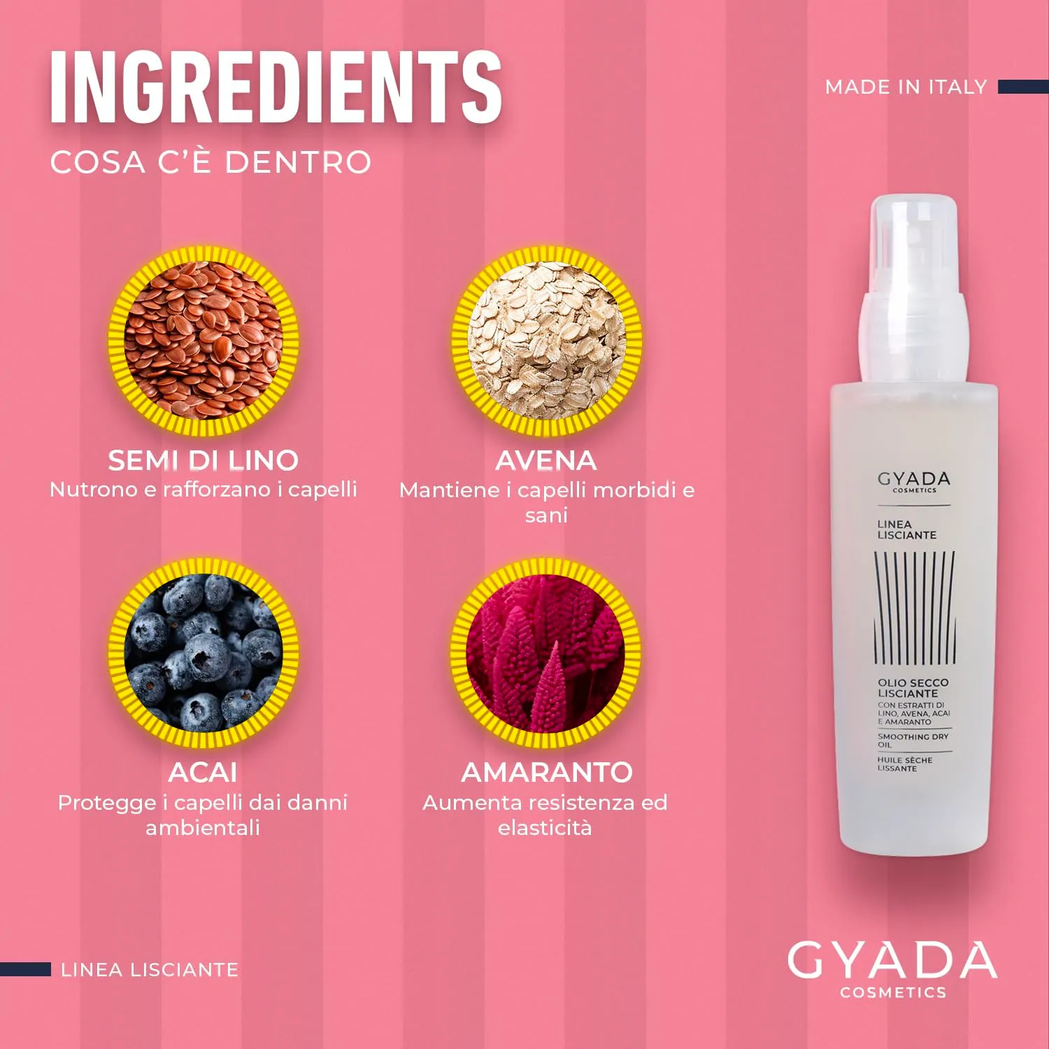 Gyada Lisciante olio secco capelli 50 ml anticrespo leggero