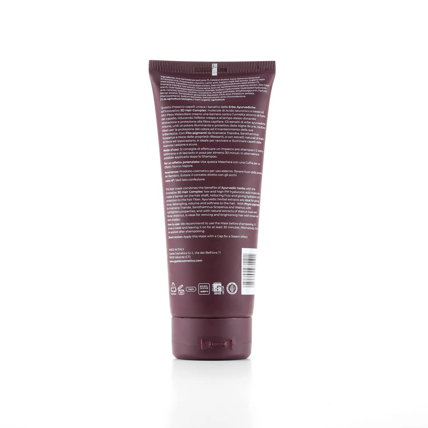 Gyada Hyalurvedic Dark Hair impacco capelli castani 200 ml riflessante
