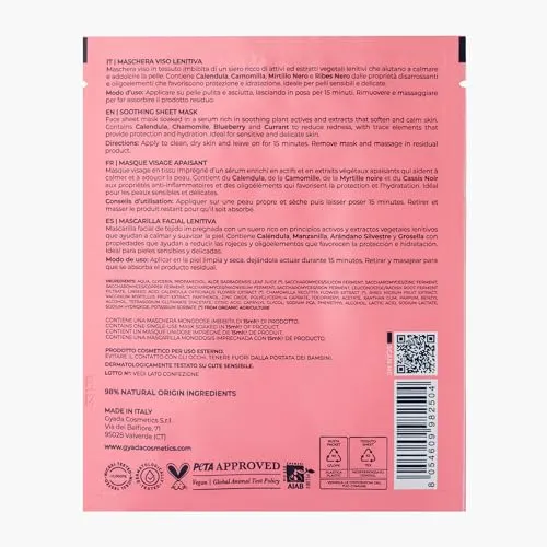 Gyada Maschera Viso in Tessuto Lenitiva Pelli Sensibili 15 ml