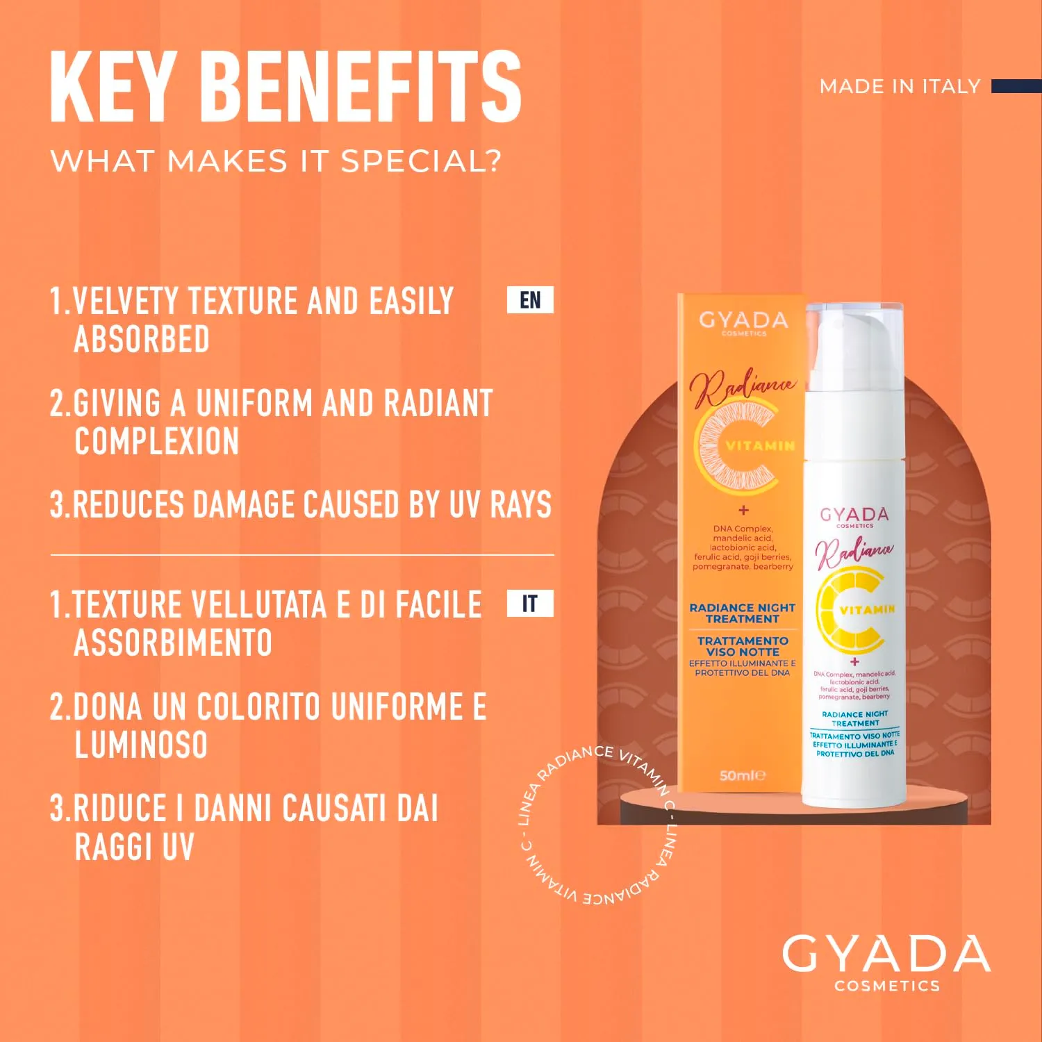 Gyada Radiance Night Treatment viso notte 50 ml antiossidante