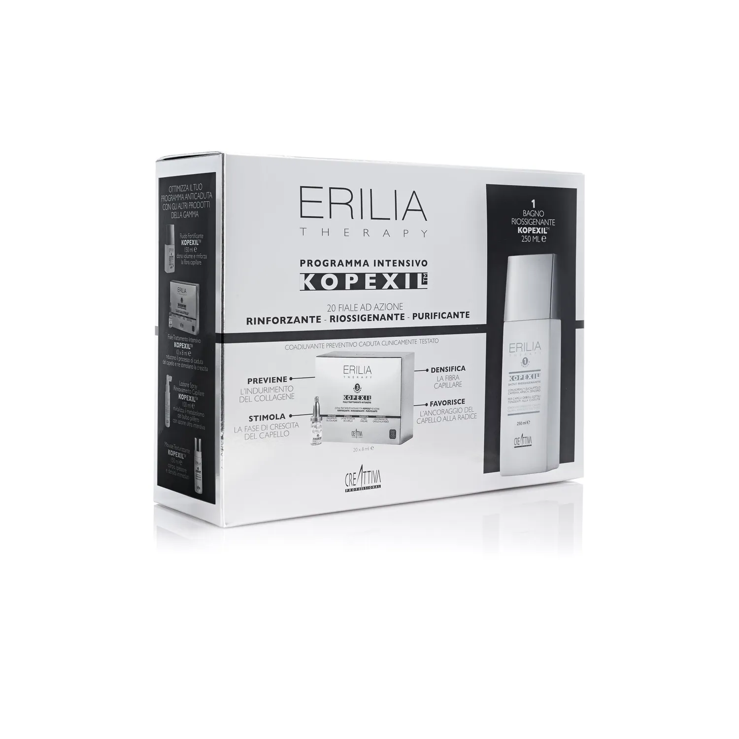 Creattiva Erilia Kit Kopexil Kit Anticaduta 20 Fiale+Bagn250ml Fini