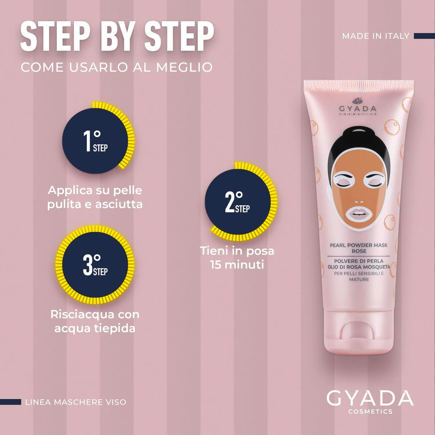 Gyada Pearl Powder Mask Rose Maschera Viso 75 ml Mature