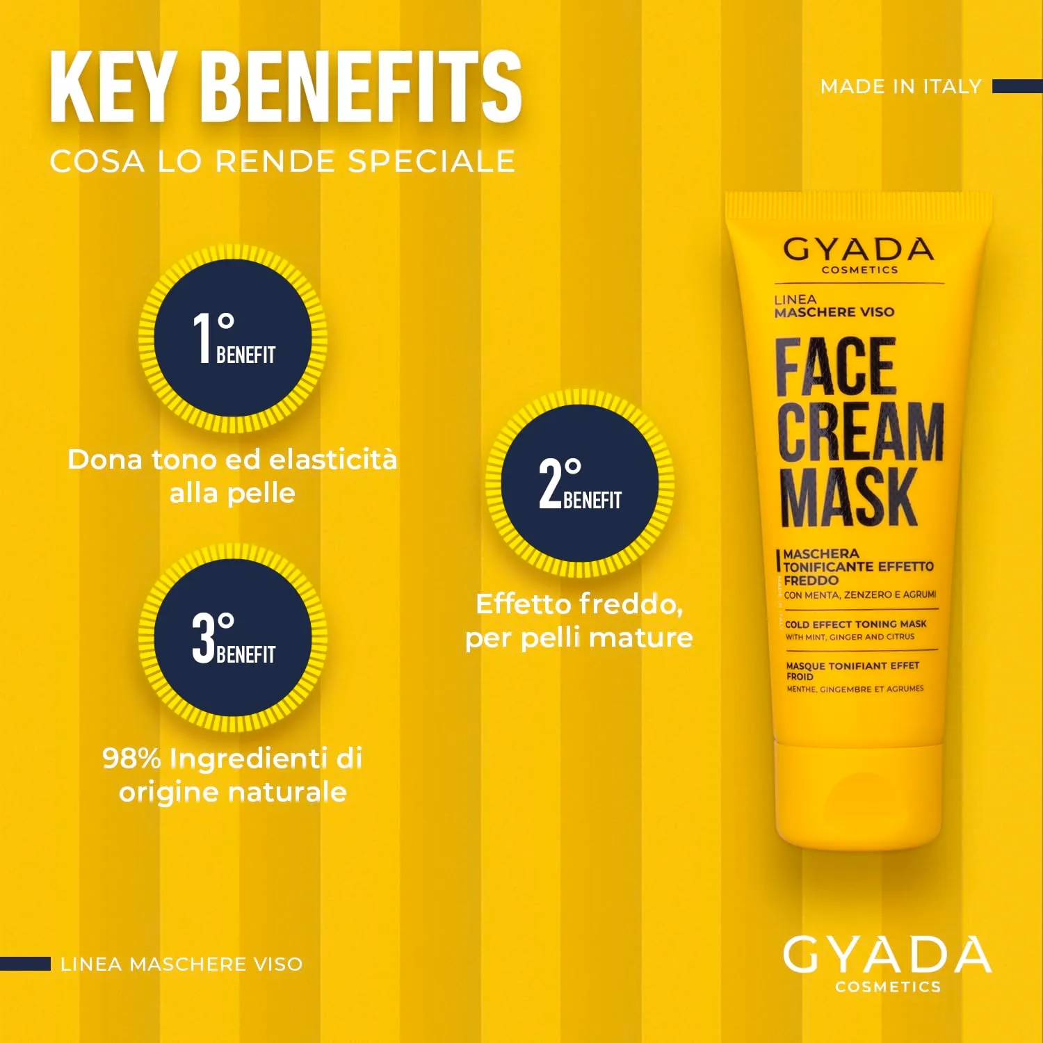Gyada Maschera Viso Tonificante Effetto Freddo 75 ml