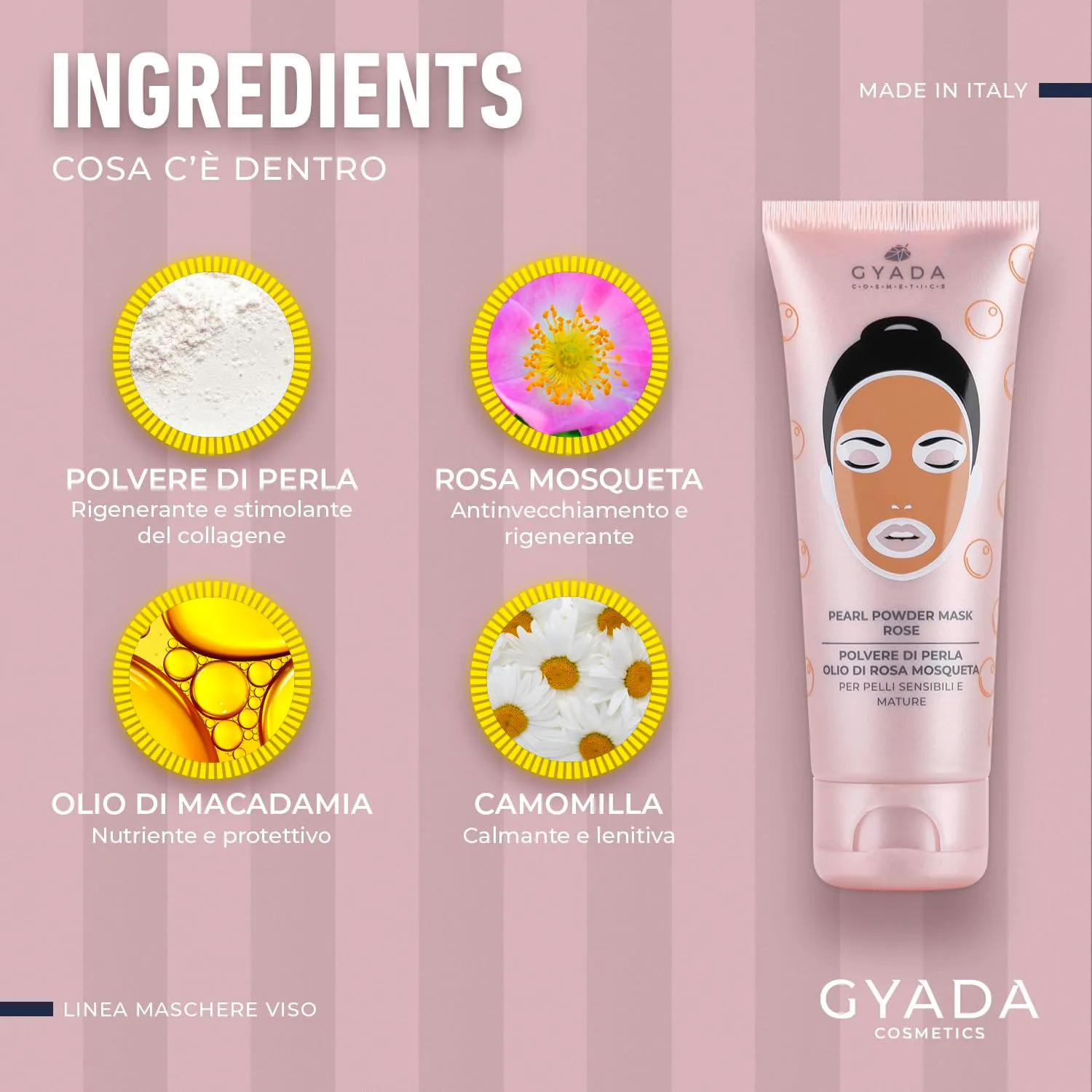 Gyada Pearl Powder Mask Rose Maschera Viso 75 ml Mature