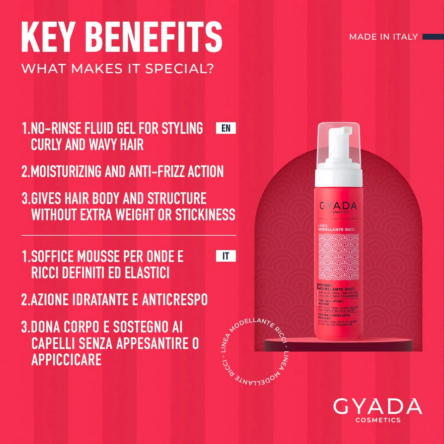 Gyada Modellante Ricci Mousse capelli ricci 200 ml definente