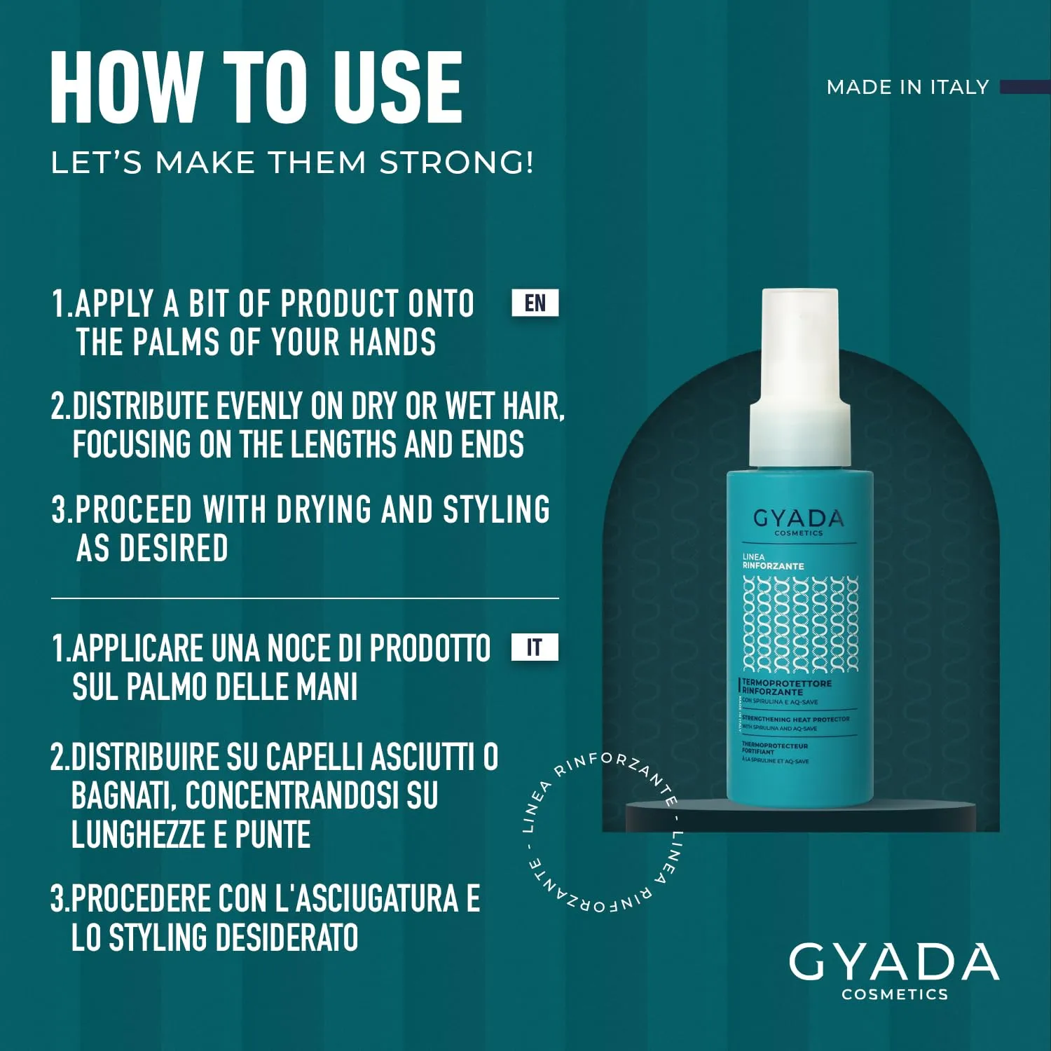 Gyada Rinforzante Spirulina termoprotettore capelli 100 ml new pack