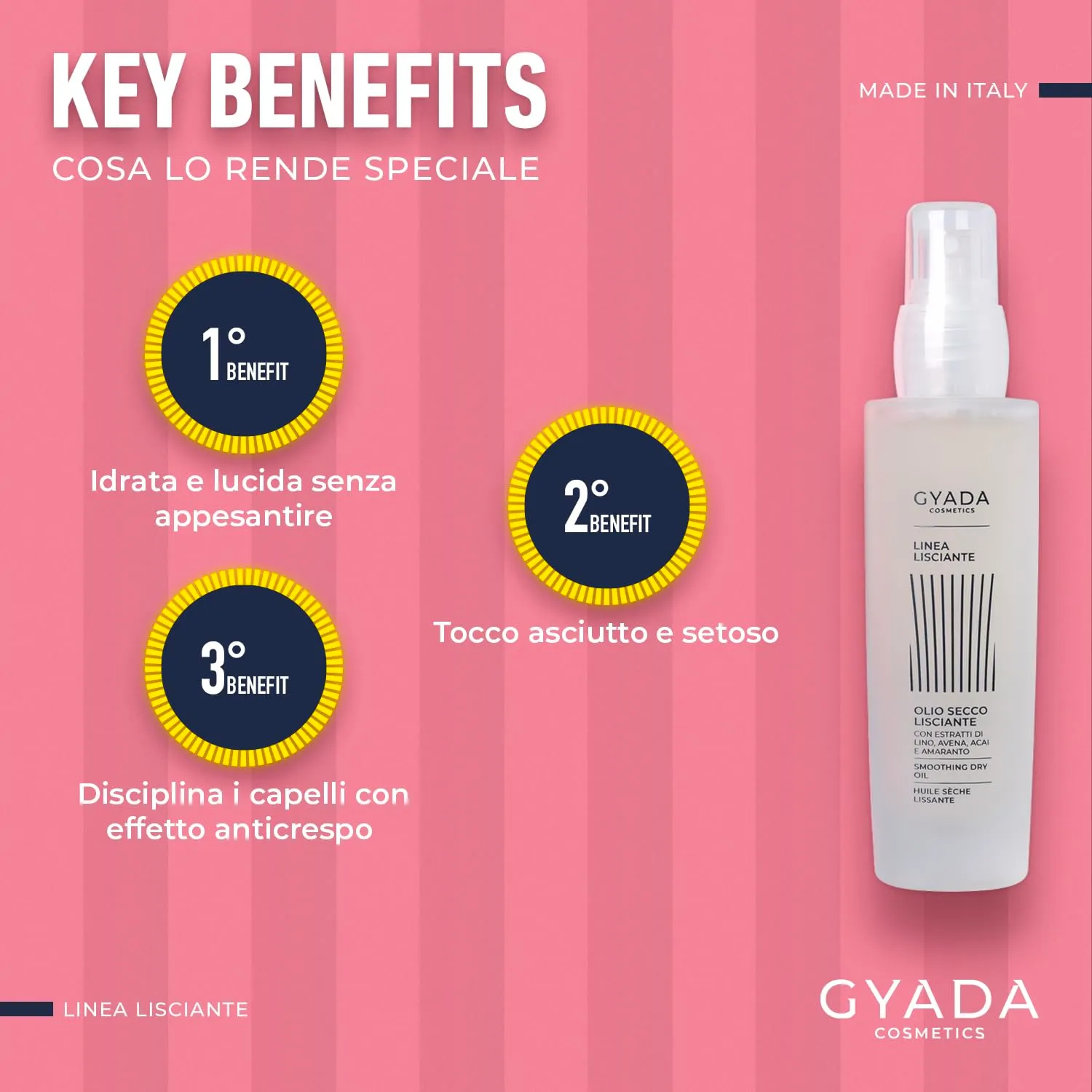Gyada Lisciante olio secco capelli 50 ml anticrespo leggero