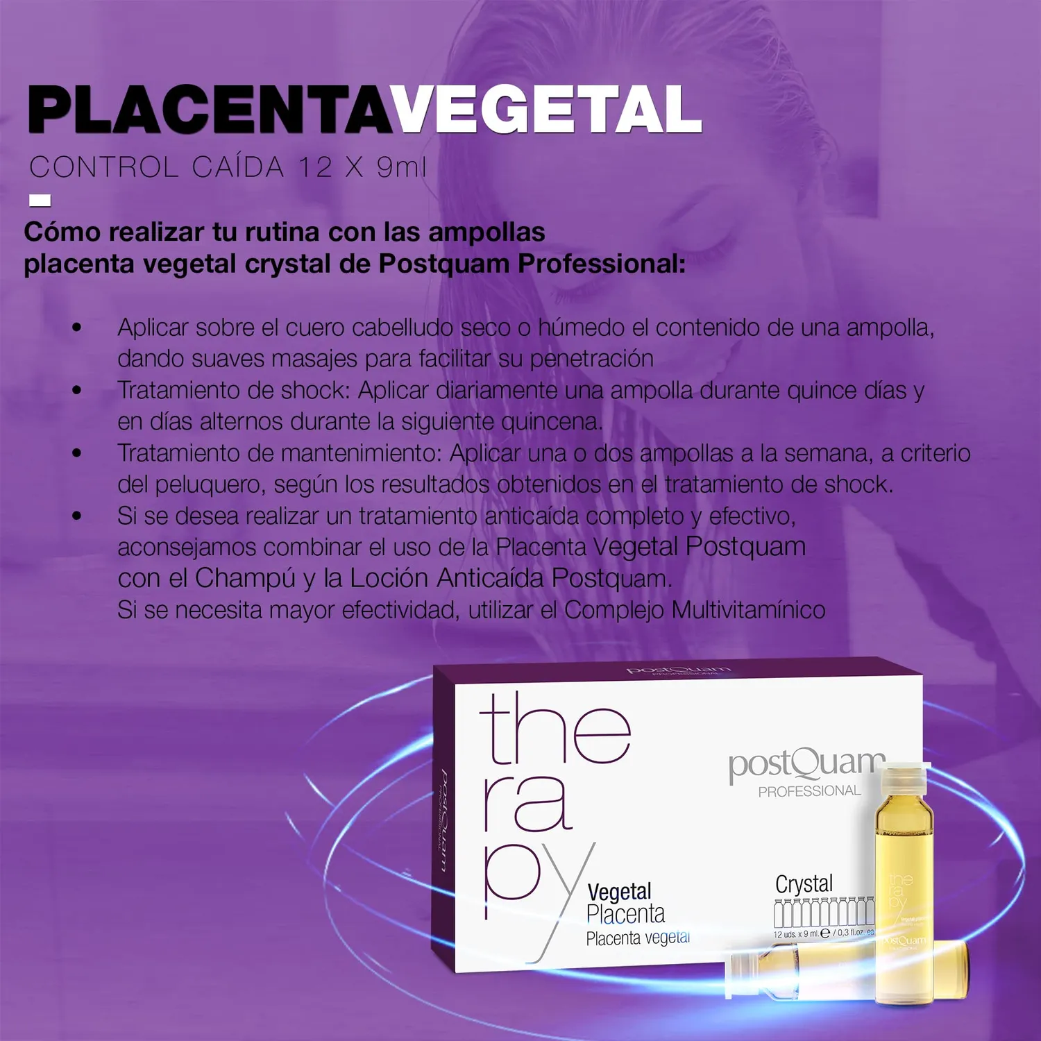 Postquam Kit Anticaduta Placenta Vegetale fiale + shampoo 500 ml rinforzante