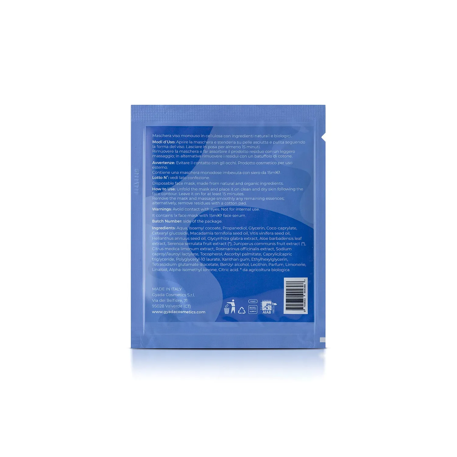 Gyada Maschera Viso Tessuto astringente pori dilatati 15 ml