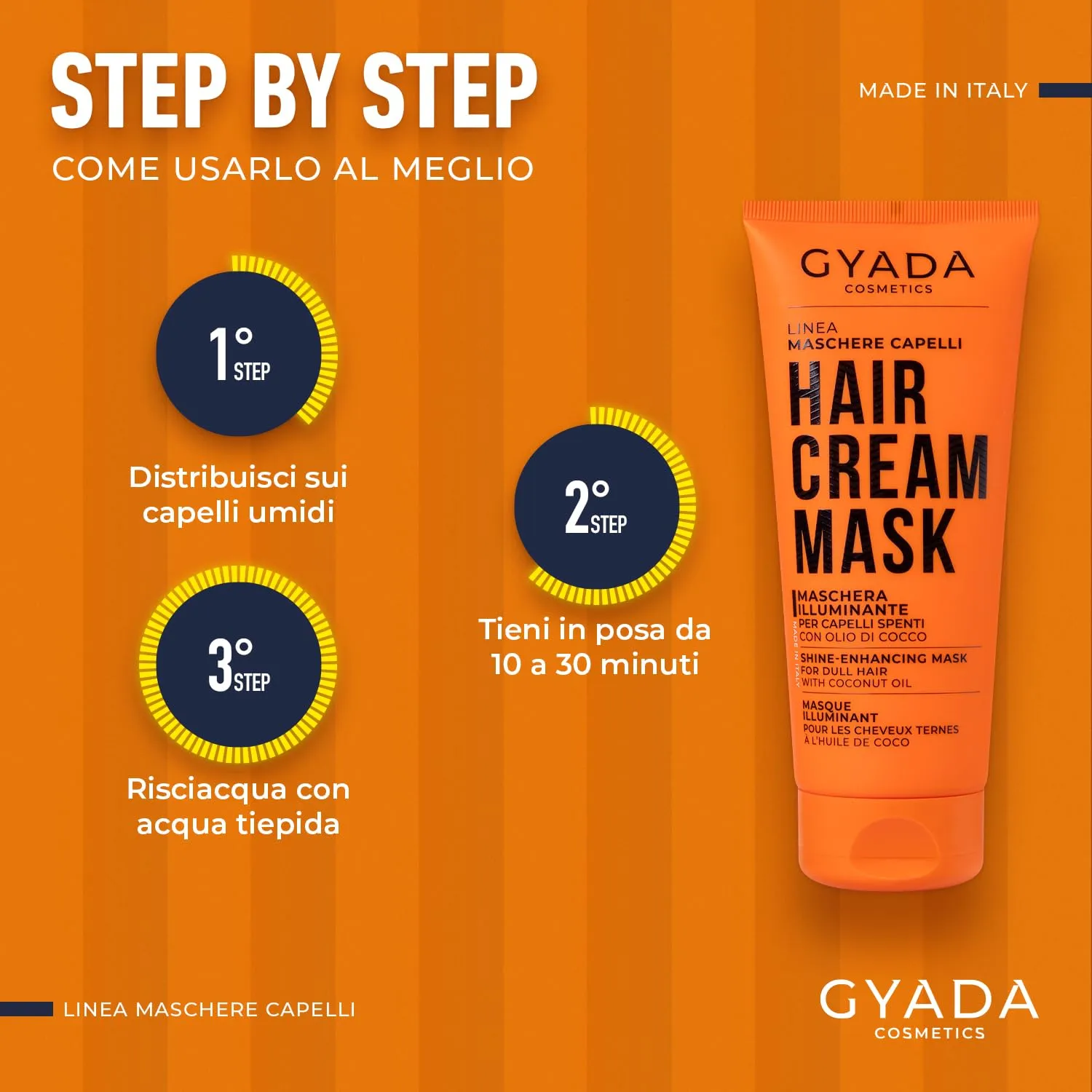 Gyada Cosmetics Maschera Capelli Illuminante 200 ml cocco