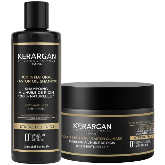 Kerargan Ricin kit capelli ricino 2x250ml nutriente
