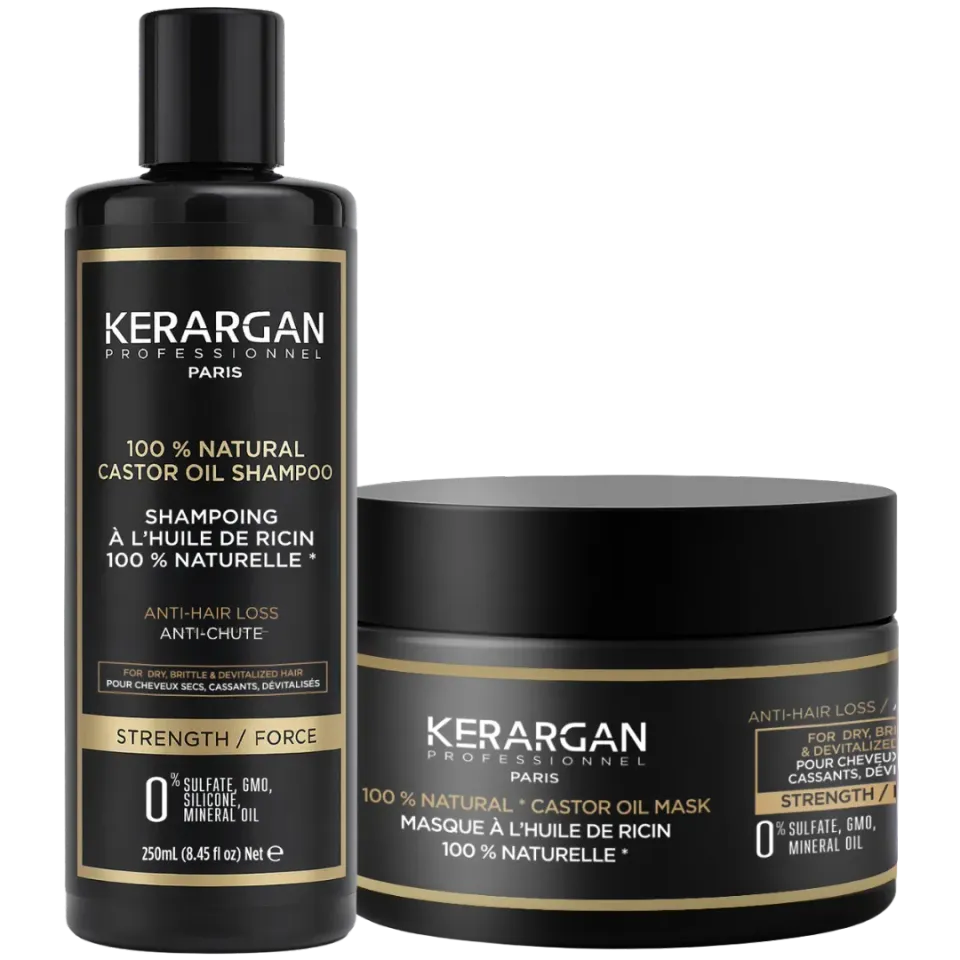 Kerargan Ricin kit capelli ricino 2x250ml nutriente