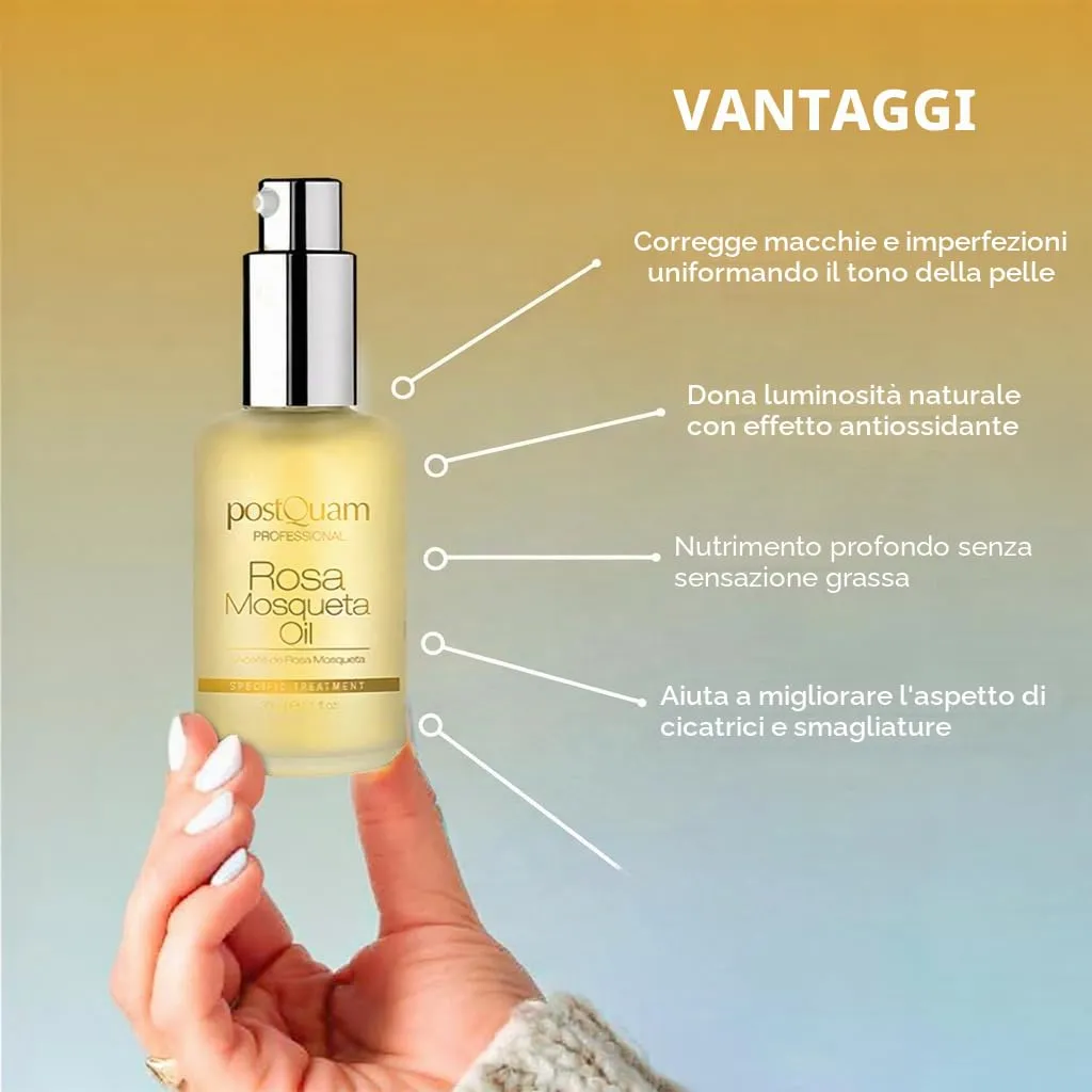 Postquam Olio di Rosa Mosqueta viso 30 ml omega 3 e 6