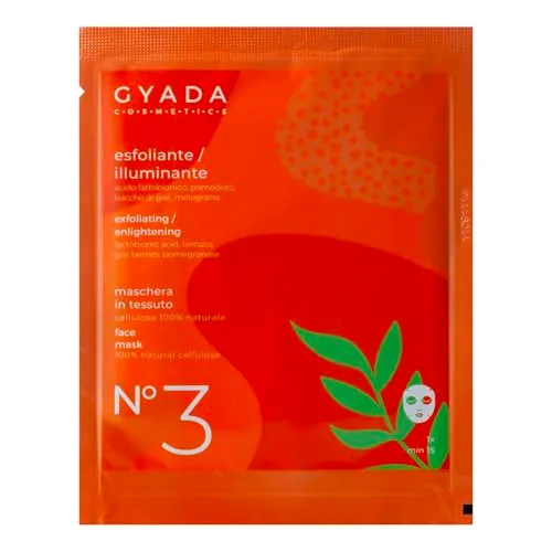 Gyada Cosmetics maschera viso in tessuto esfoliante 15 ml illuminante