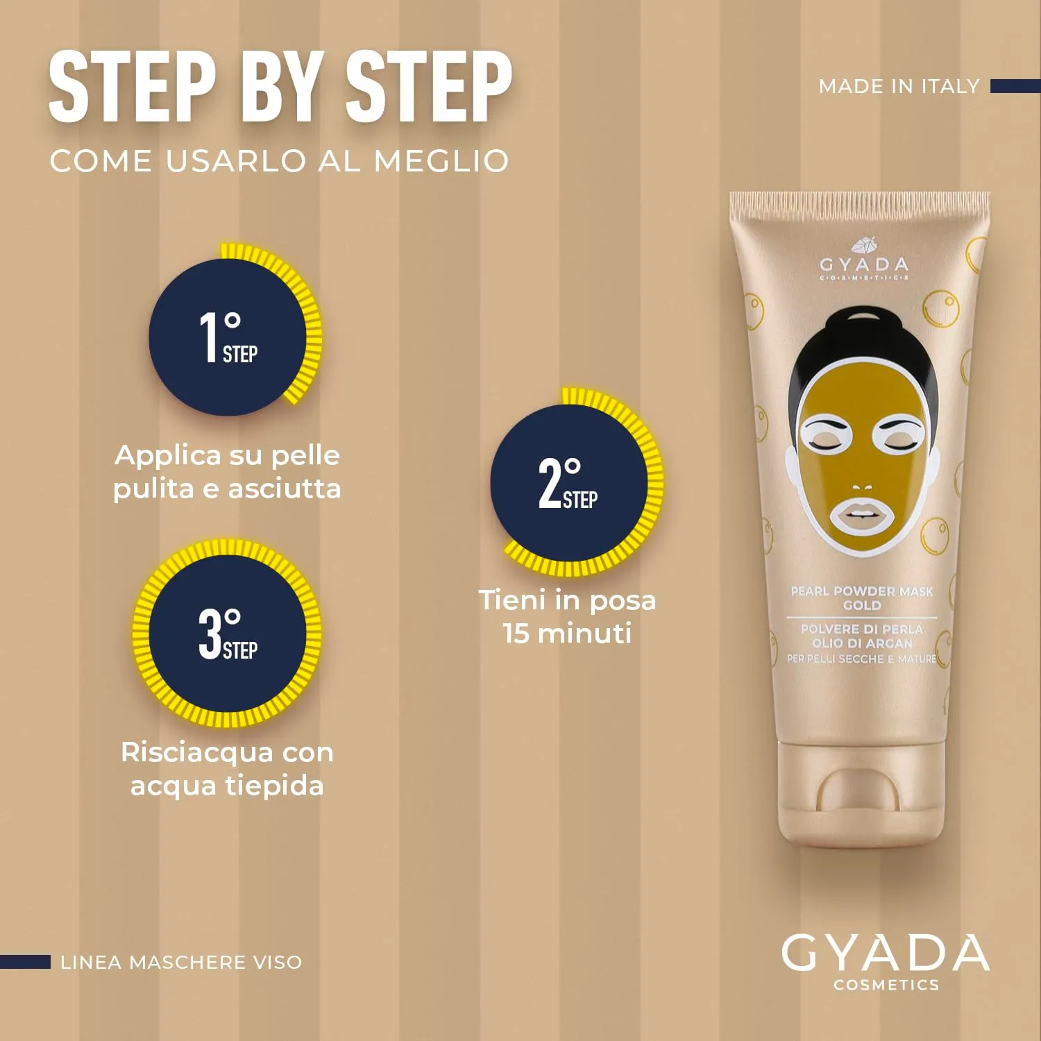 Gyada Pearl Powder Mask Gold maschera viso 75ml perla