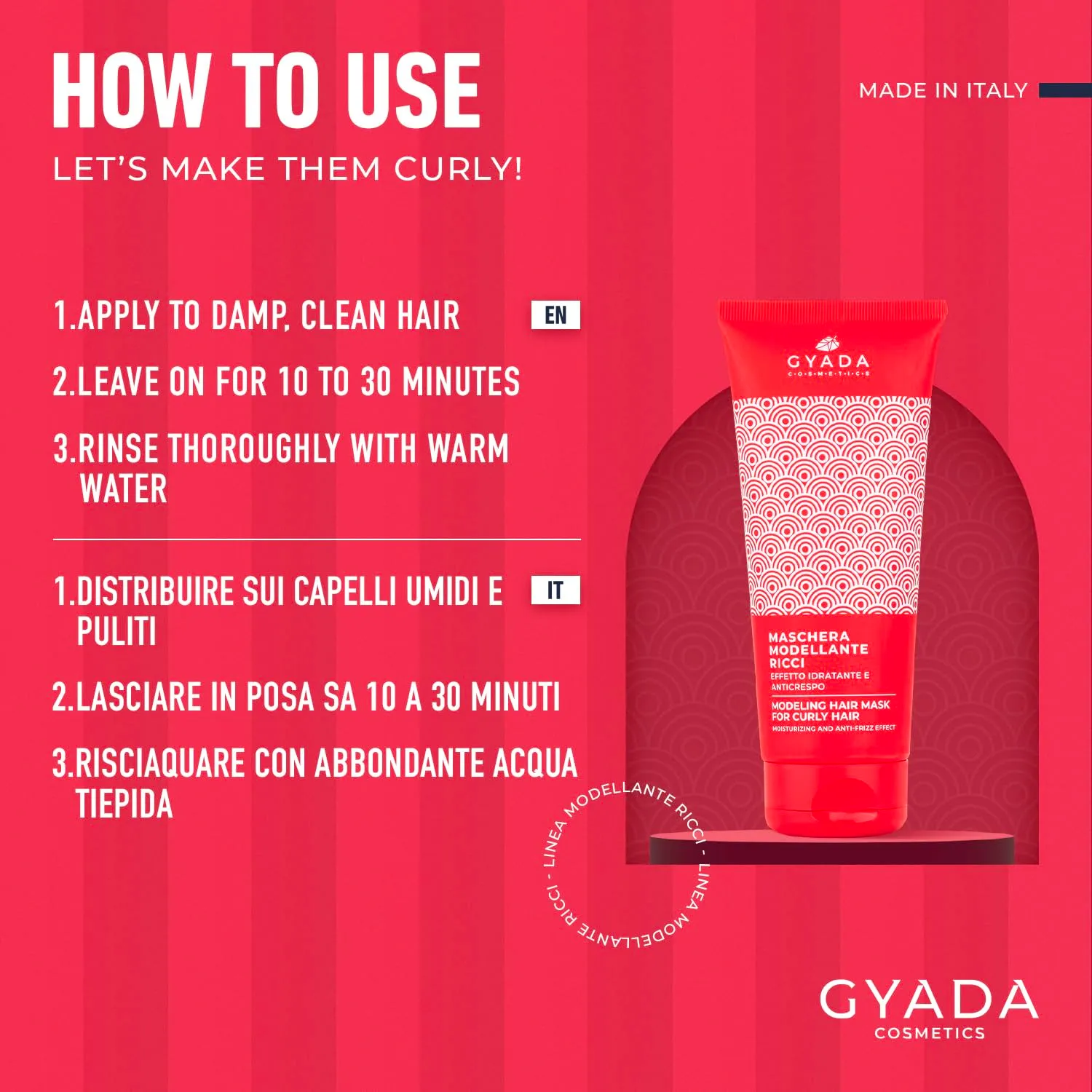 Gyada Linea Modellante Ricci maschera idratante 200 ml anticrespo