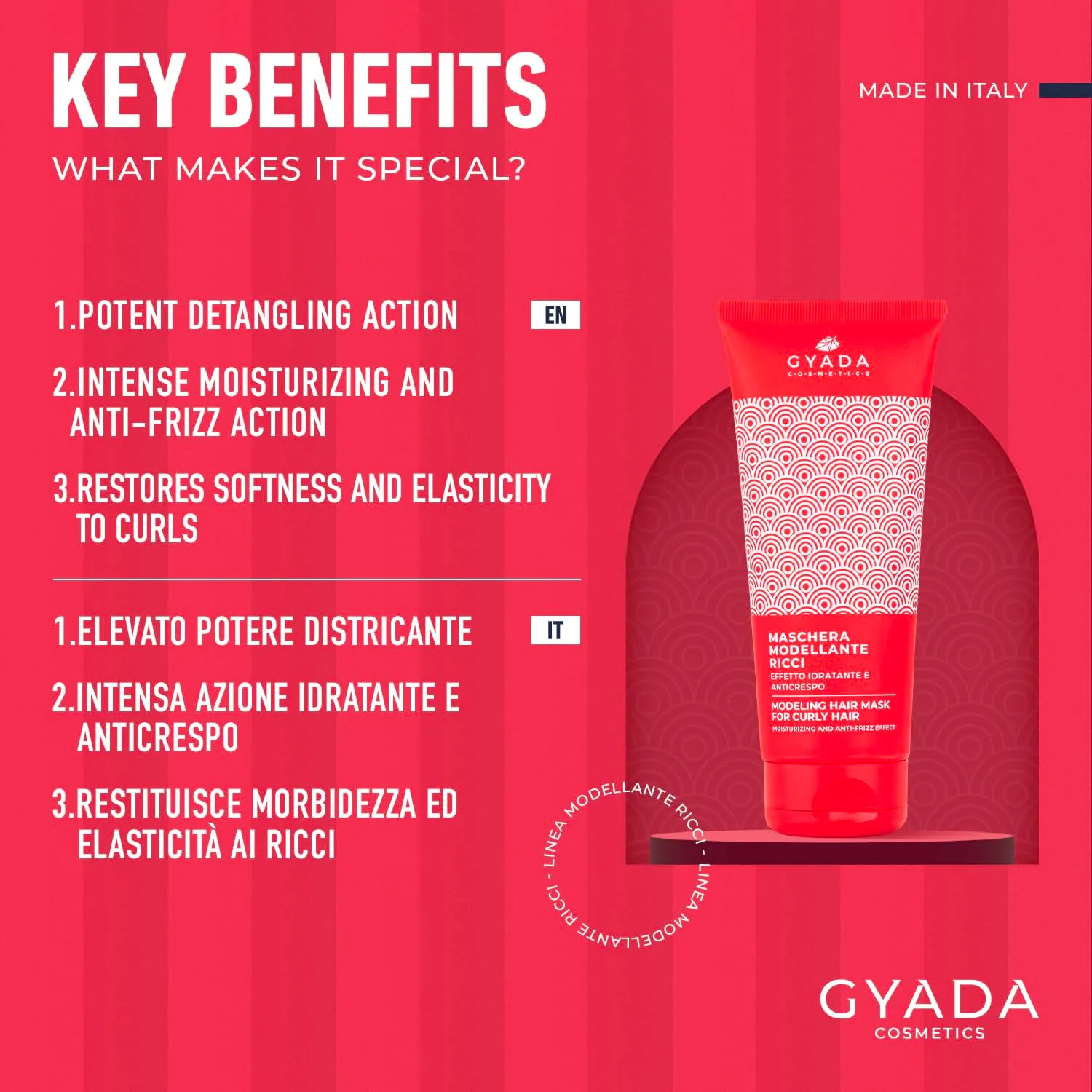 Gyada Linea Modellante Ricci maschera idratante 200 ml anticrespo