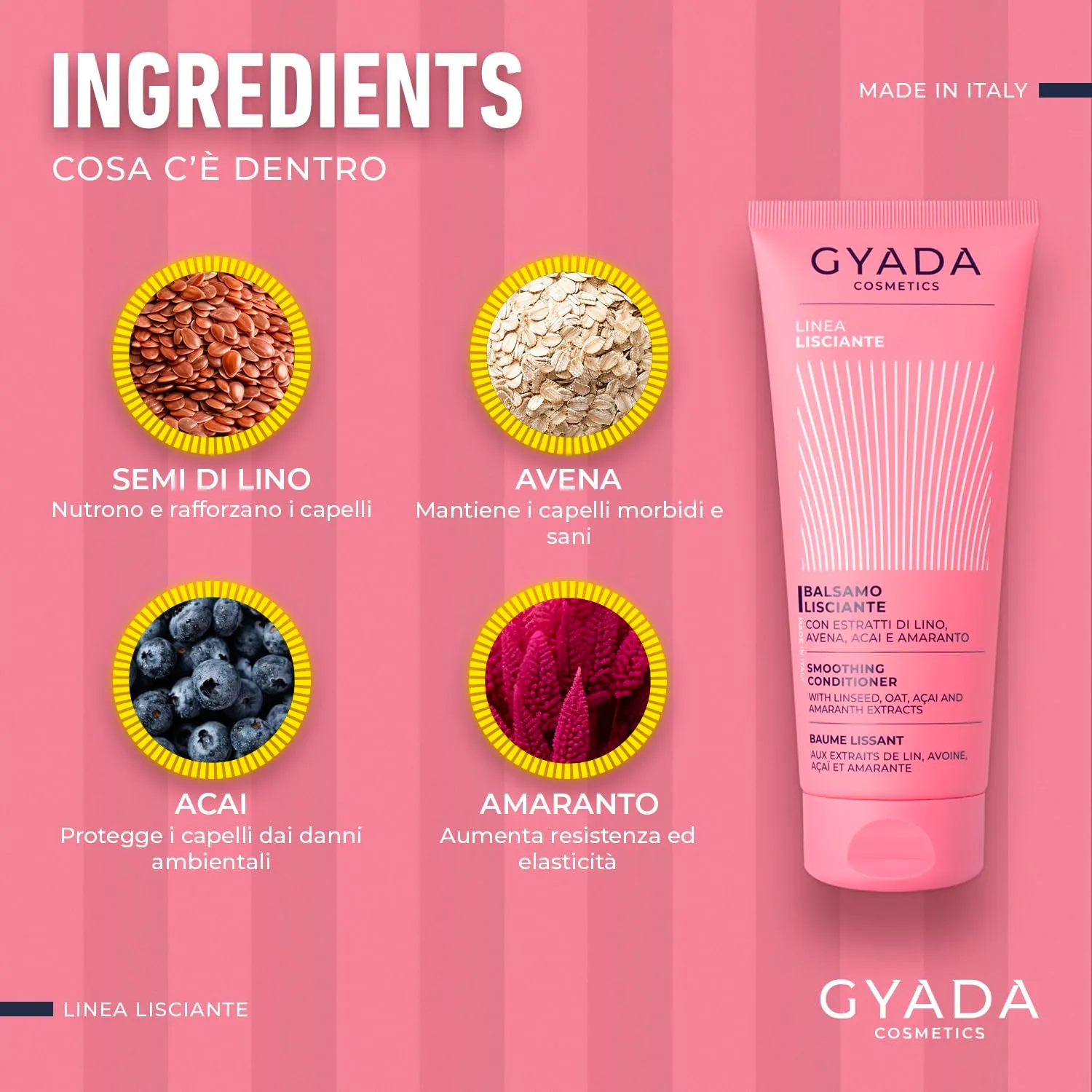 Gyada Lisciante balsamo disciplinante 200 ml capelli lisci setosi