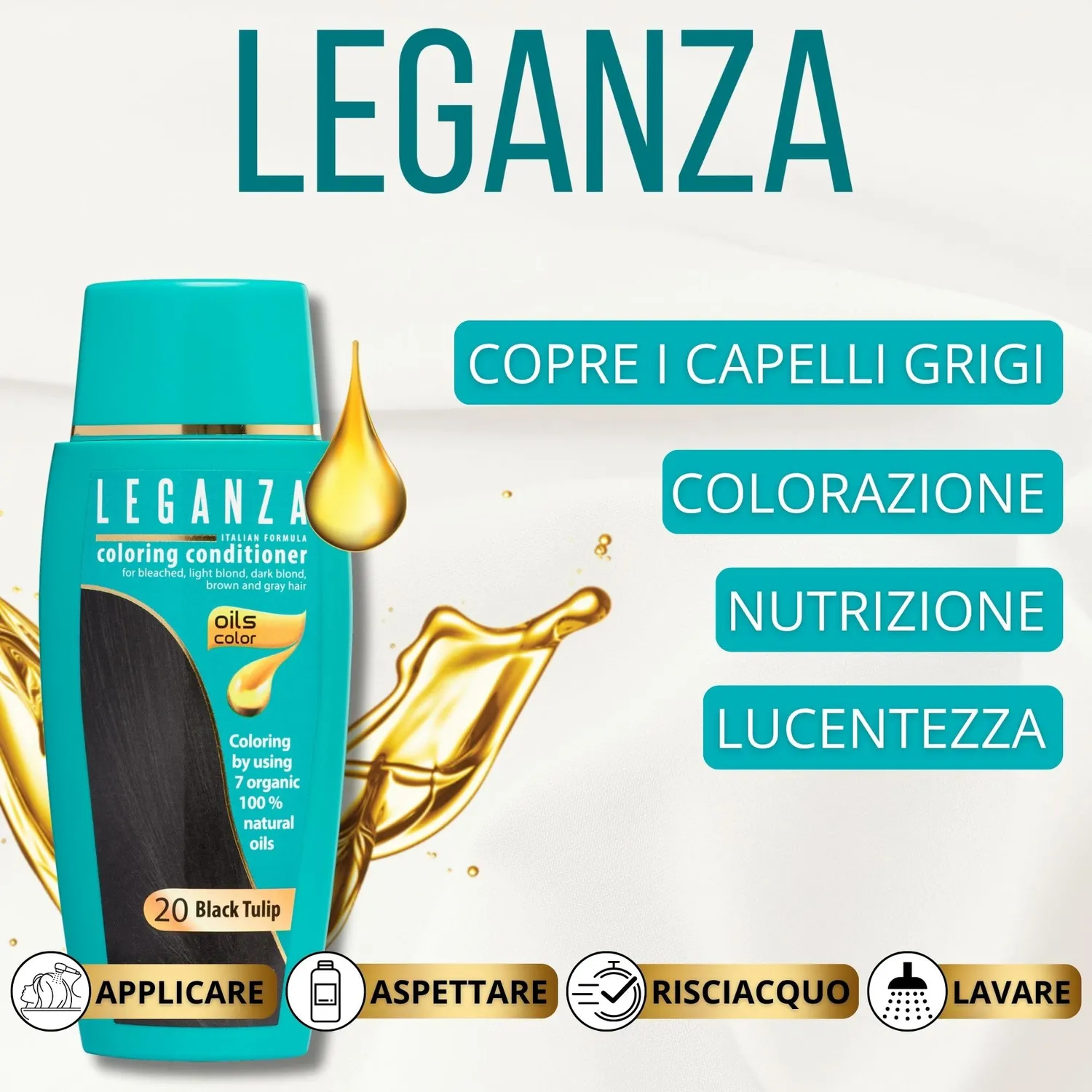 Leganza 20 Tulipano Nero maschera colorante 150 ml nera