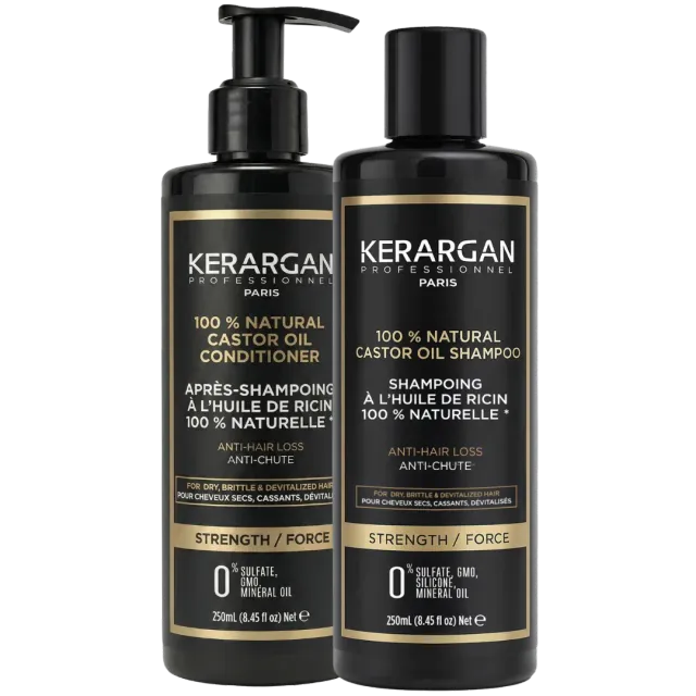 Kerargan Ricino Kit Shampoo e Balsamo 2x250 ml Rinforzante