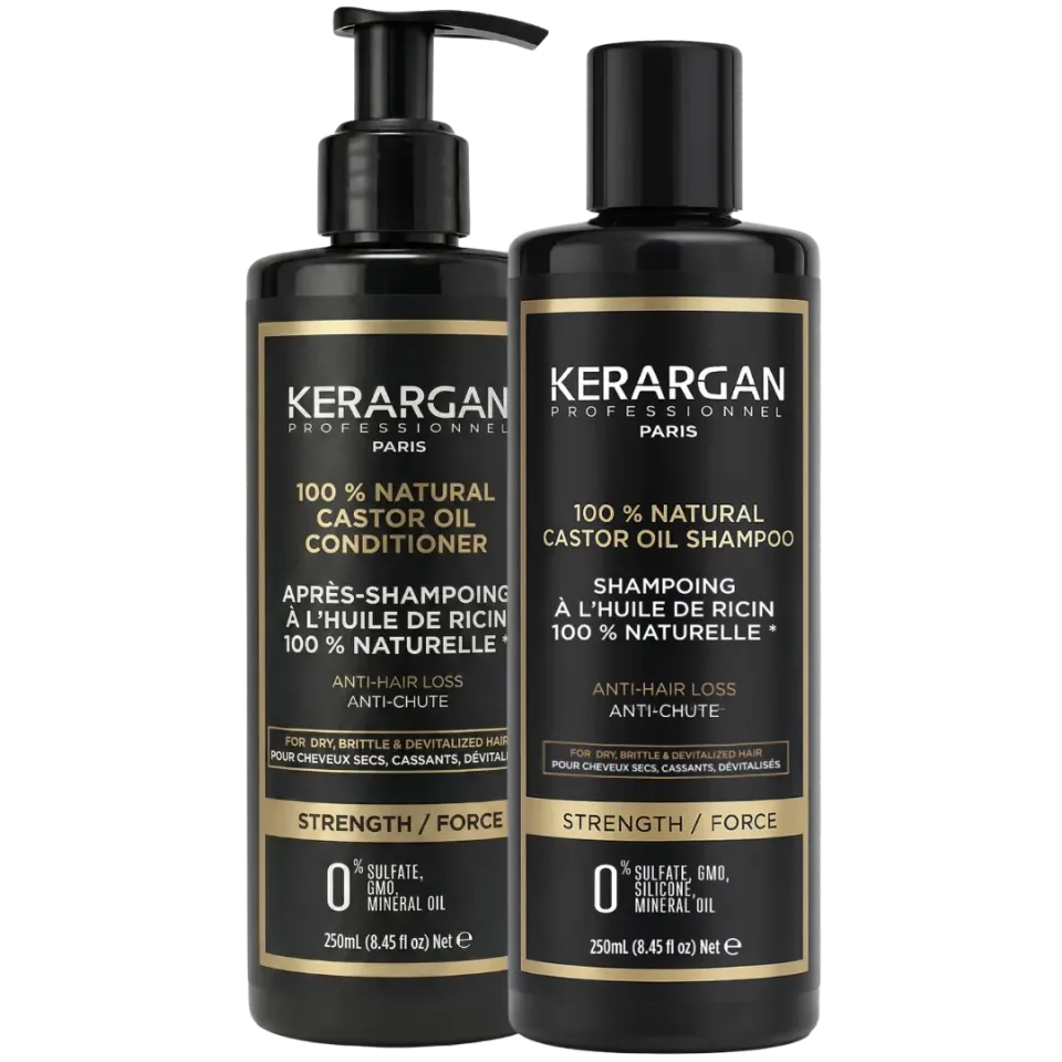 Kerargan Ricino Kit Shampoo e Balsamo 2x250 ml Rinforzante