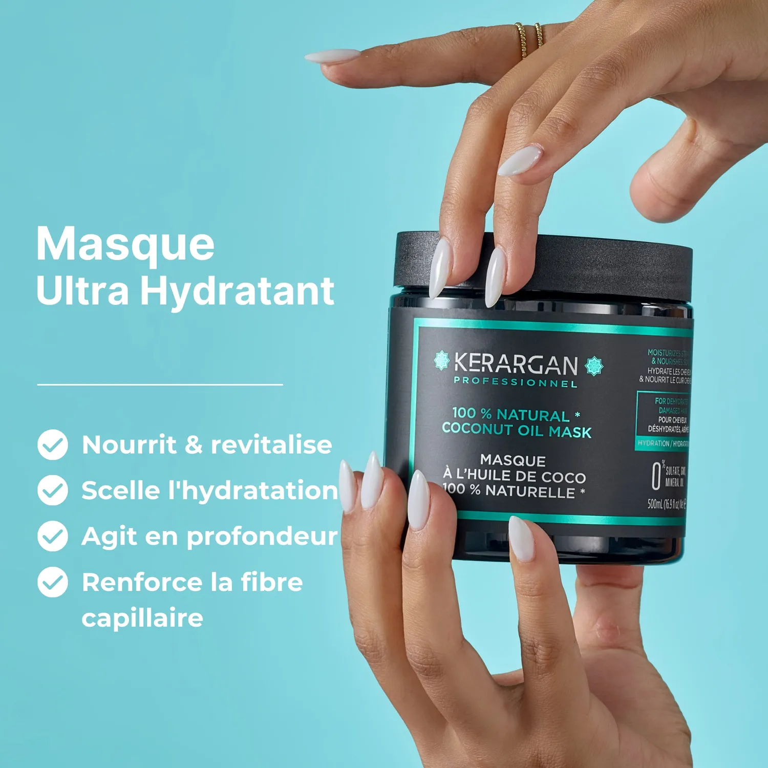 Kerargan Coco Maschera Capelli 500 ml nutrizione riparatrice
