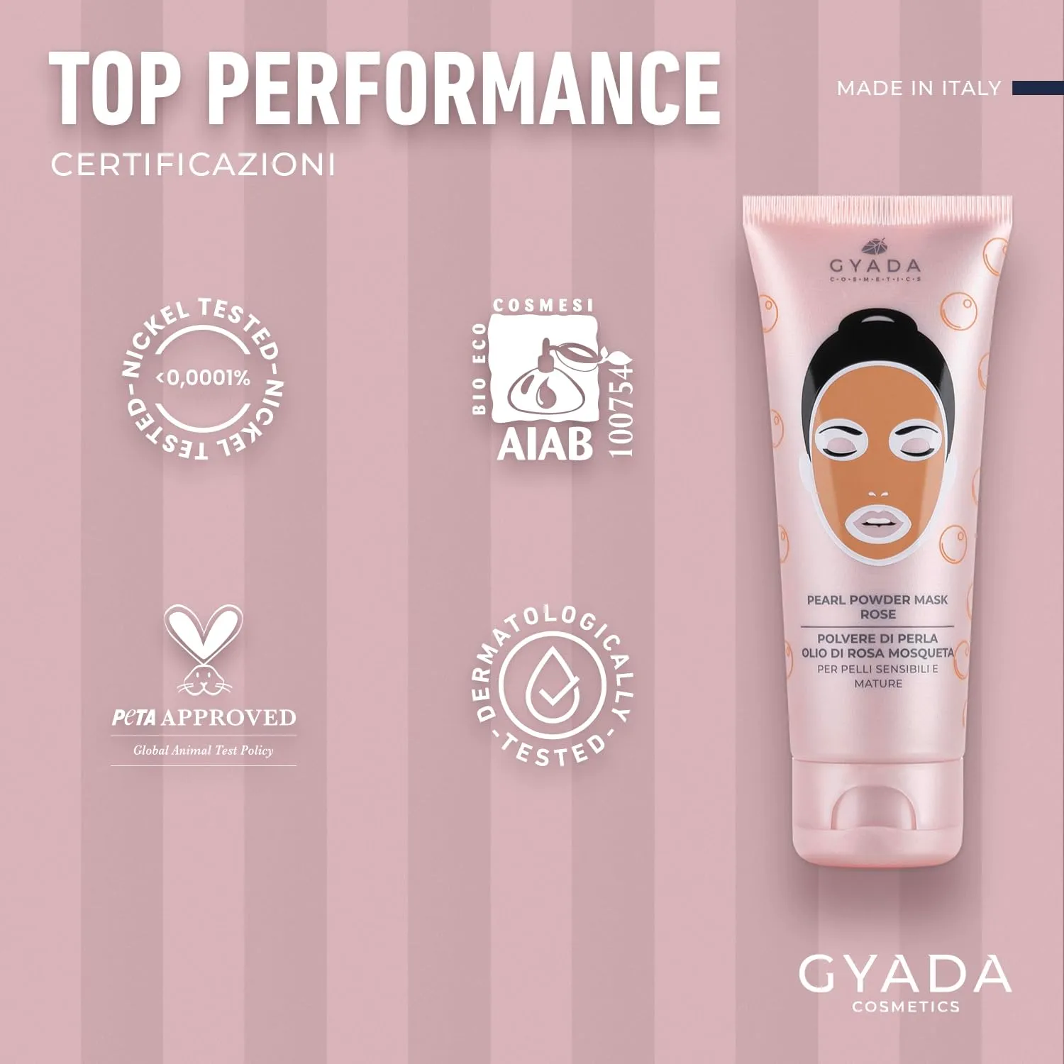 Gyada Pearl Powder Mask Rose Maschera Viso 75 ml Mature
