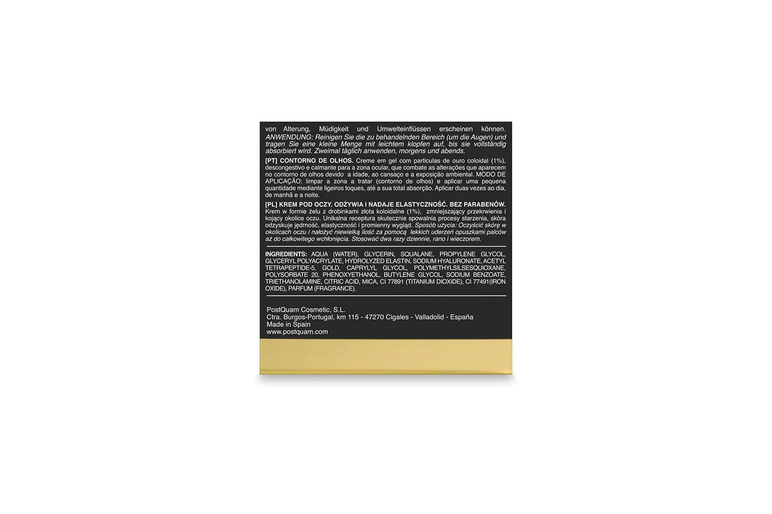 Postquam Luxury Gold crema contorno occhi antirughe idratante